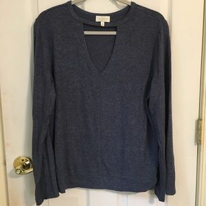 Lucky Brand Blue Long-Sleeve With Cut-Out